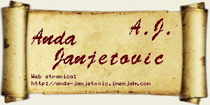Anda Janjetović vizit kartica